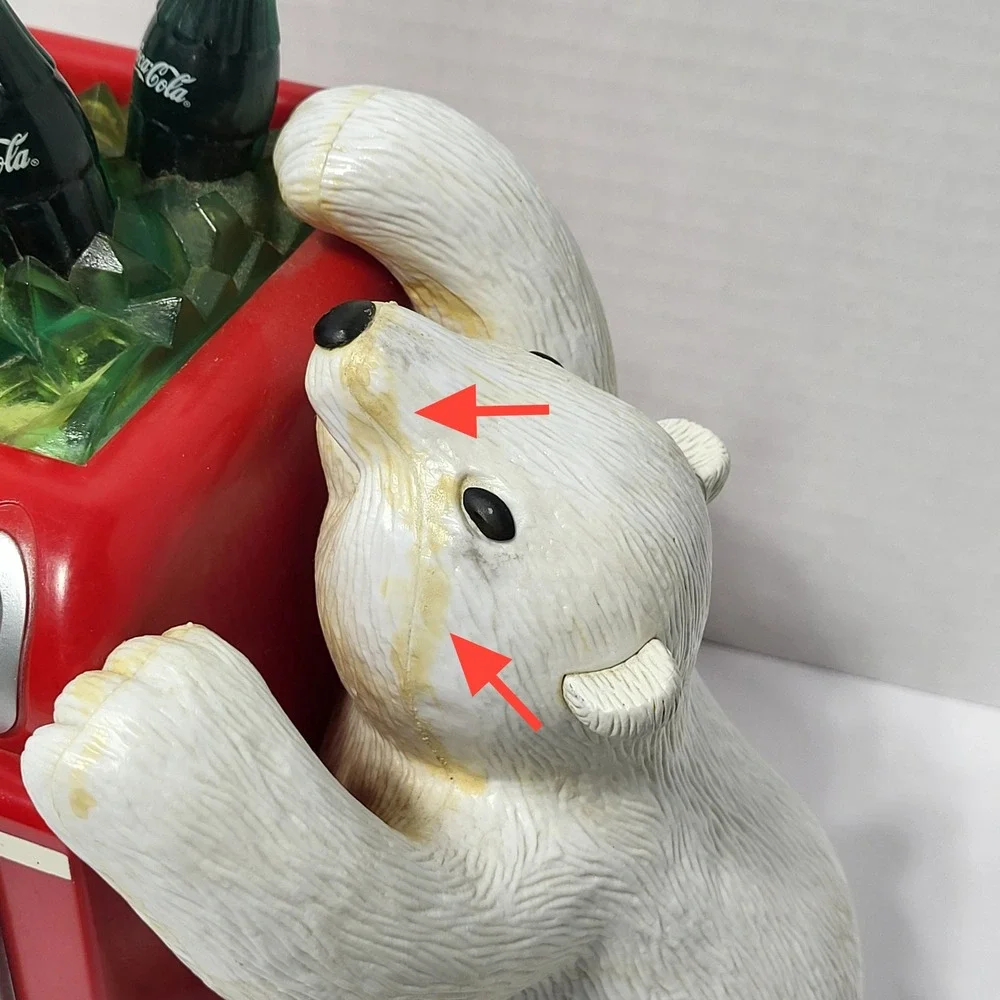 Coca-Cola Polar Bear Soda Cooler Desk Clock and Coin Bank Vintage Advertising*